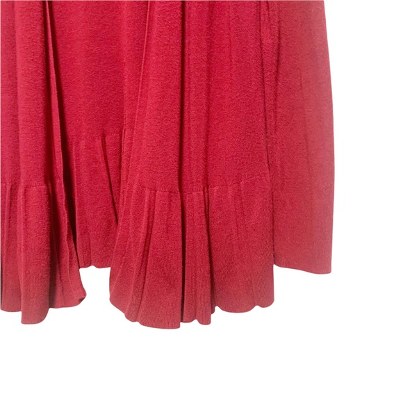 🎄 3/$15 41 Hawthorn Open Front Ruffle Hem Long Sleeve Cardigan M - Picture 3 of 7